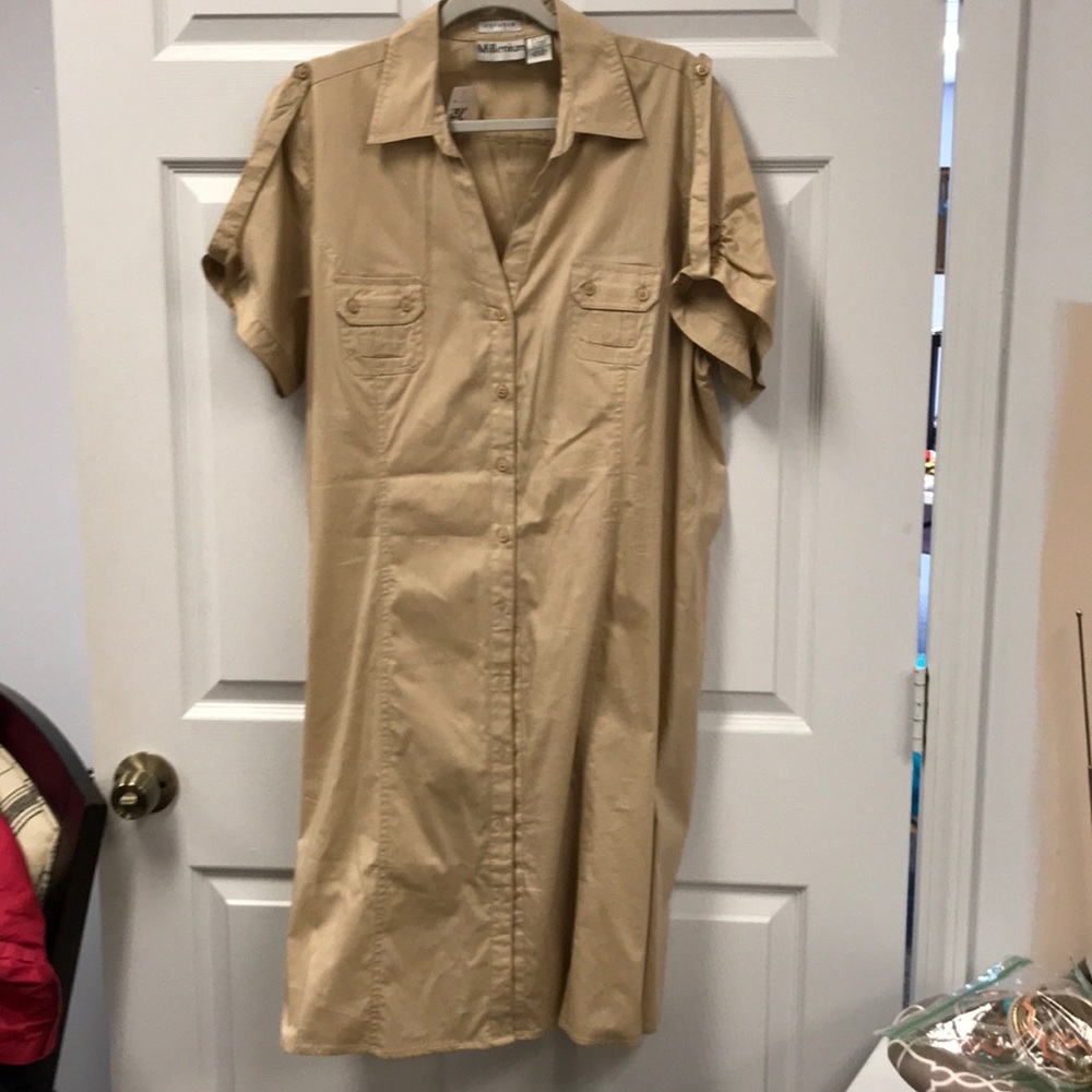 Button down front dress.